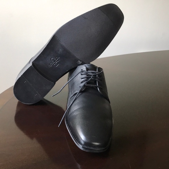 Cole Haan textured Black leather 10.5M lace up cap toe derby shoes main image 4
